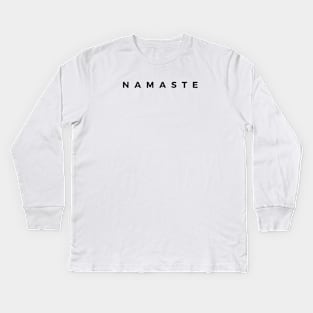 Namaste Sans Serif Kids Long Sleeve T-Shirt